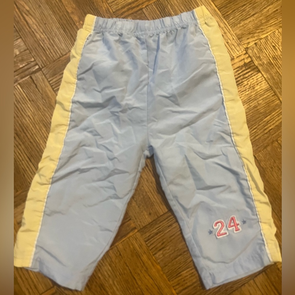 Windbreaker Light Blue and Yellow Athletic Pants